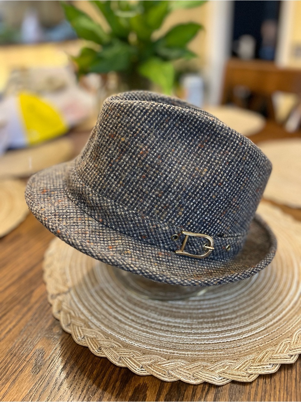 Vintage jcpenney Satin-Lined wool tweed Fedora